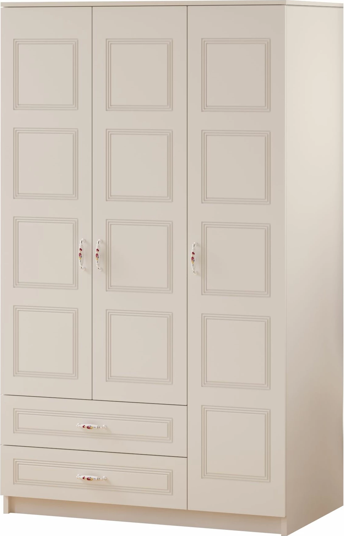 Dollap garderobe, ngjyrë e bardhë mat, Skye Decor, RB-002, 105x180x52 cm