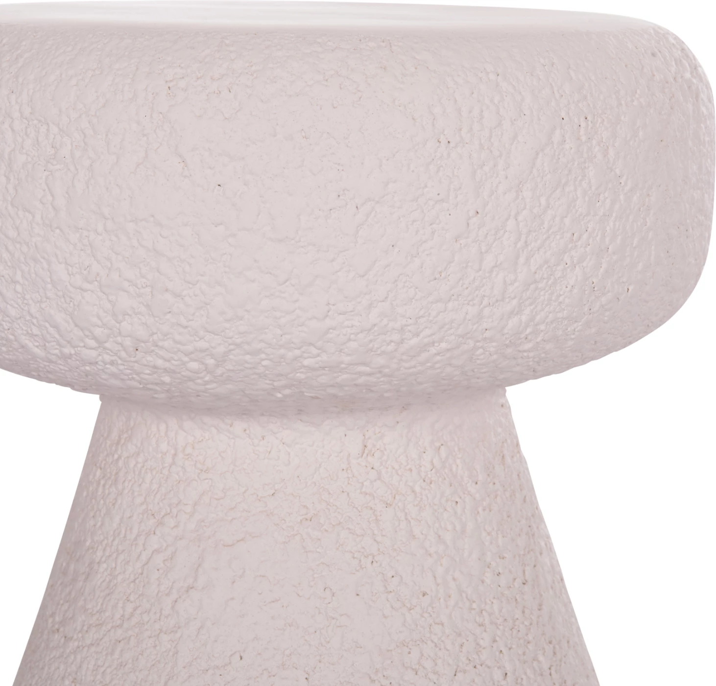 Stool i rrumbullakët INTERON, fibër-cement, ngjyrë e bardhë, FH18171.02, Φ34x39cm