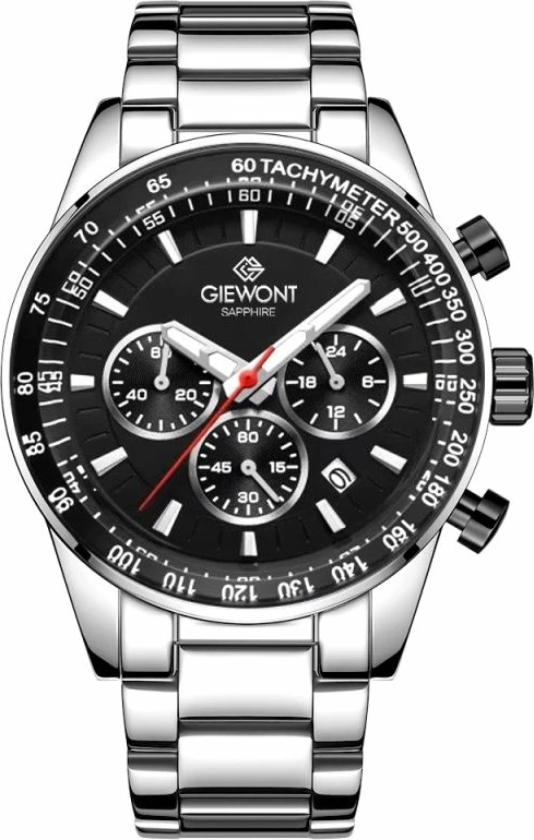 Orë dore meshkuj Giewont GW9140-B1, argjendtë/zezë