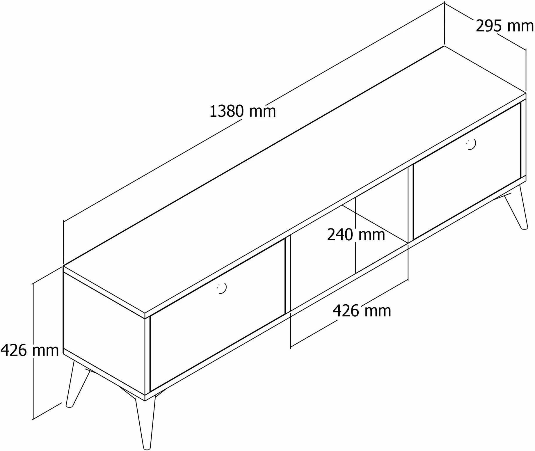 Komodë TV Hanah Home, ngjyrë lisi, Siena 1216