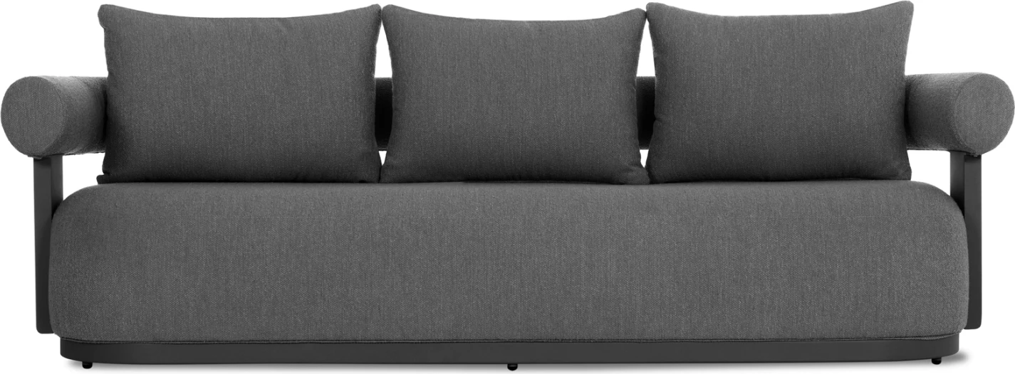 Divan treshe DECCARD CD6462.01, alumin i zi i errët & material tekstili, 230x92x67cm