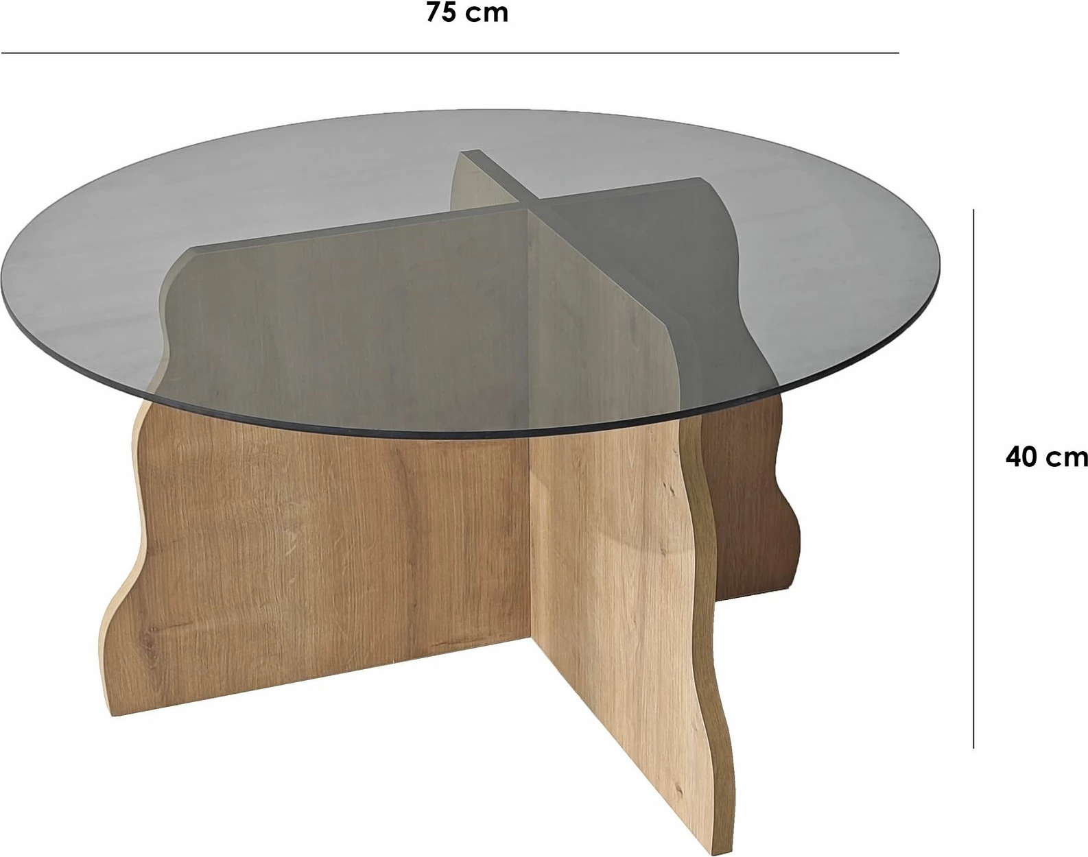 Tavolinë kafeje Skye Decor, Butterfly, ngjyrë lis safir, fume