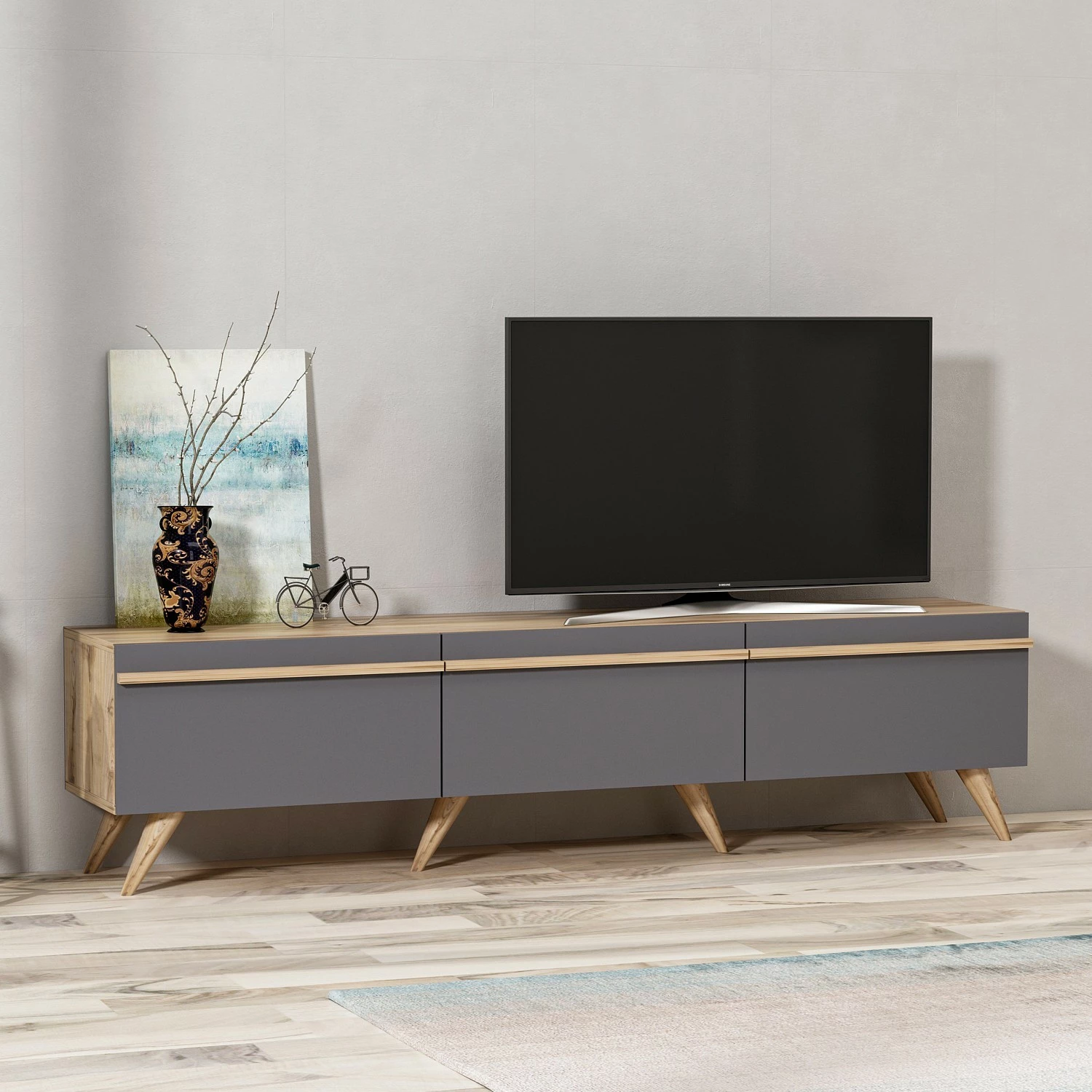 Komodë TV Hanah Home, Amsterdam, ngjyrë antracit