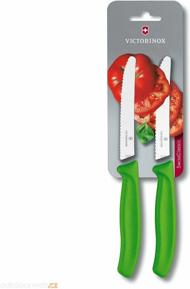 Thikë për prerje Victorinox e valëzuar 2 cp, e gjelbërt
