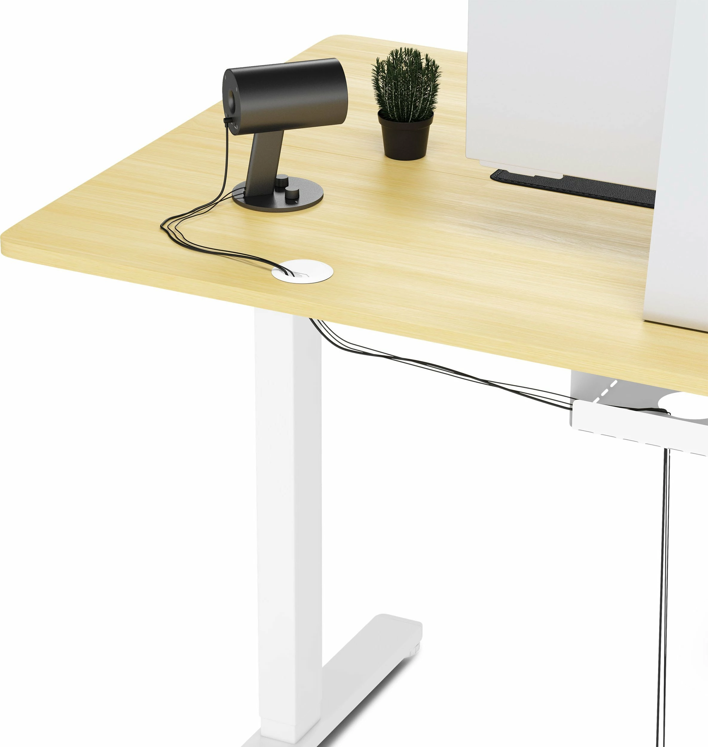 Tavolinë elektrike gaming/zyre SENSE7 NOJO 140x70 cm, rregullim lartësie 72-118 cm, pishë e bardhë