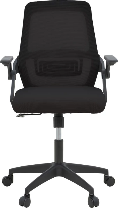 Karrige zyre Reji, material rrjetë dhe pëlhurë, e zezë, 58x60x89-99cm