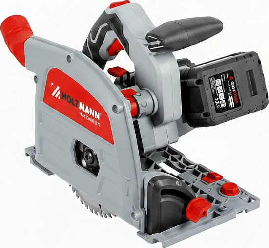 Sharrë rrethore me bateri Holzmann TAS165AKKU, disk 165 mm, 20V 4Ah, 5500 RPM, zi/gri/kuqe