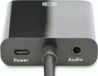 Adapter HDMI në VGA Digitus DA-70461 me audio 3.5mm, i zi