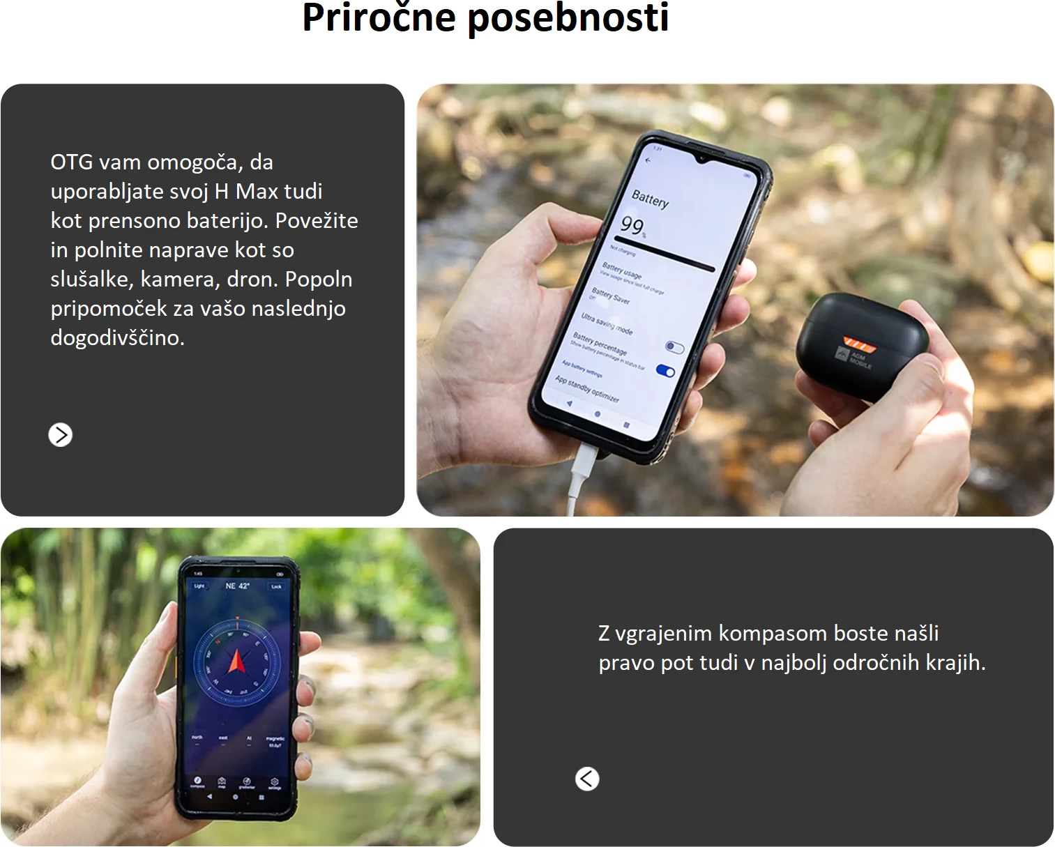 Celular AGM H Max 4GB/128GB, bateri 10,000 mAh, Android 14, ekran 6.56\" 90Hz, i zi