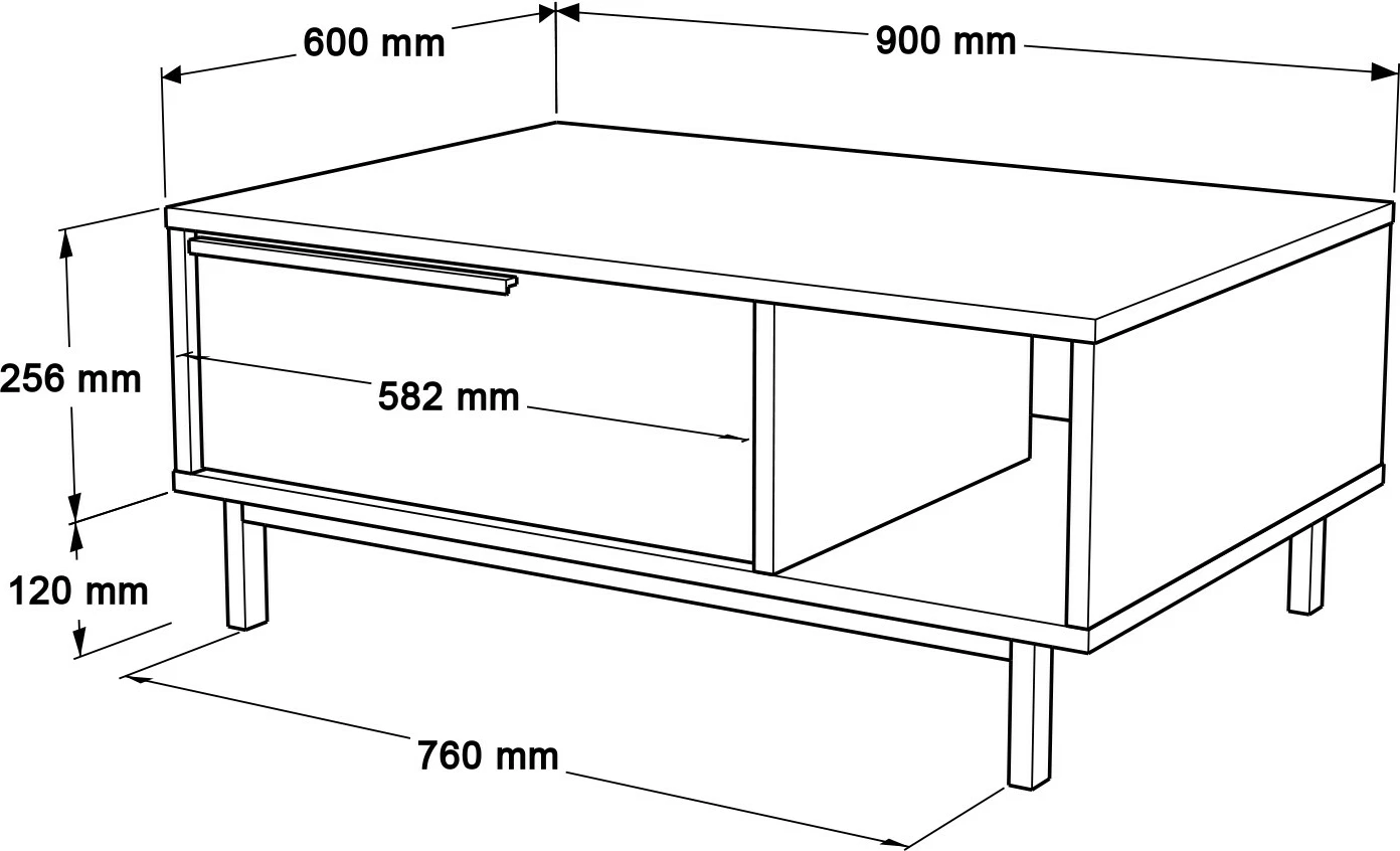 Set mobiljesh për dhomë dite Hanah Home, ON19-S, ngjyrë lisi