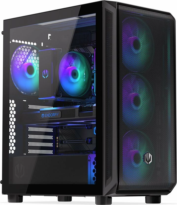 Kasë Endorfy Arx 500 ARGB EY2A011 Midi Tower ATX me xham të temperuar, 4x 140mm PWM ARGB fanë, Black