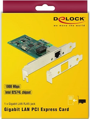 Kartelë rrjeti DeLOCK 89943 PCIe, 1x RJ-45 Gigabit 10/100/1000, low-profile