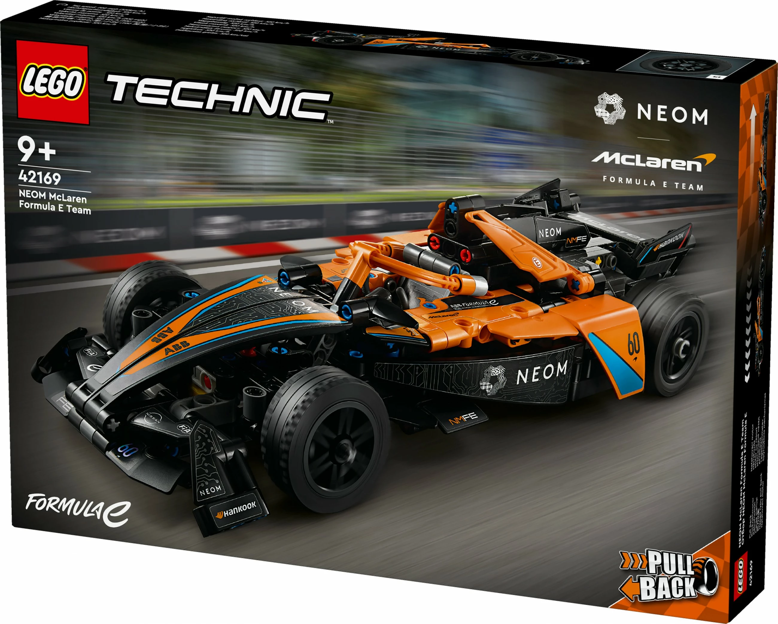 Set ndërtimi LEGO Technic NEOM McLaren Formula E 42169, 452 pjesë, pull-back, shumëngjyrësh