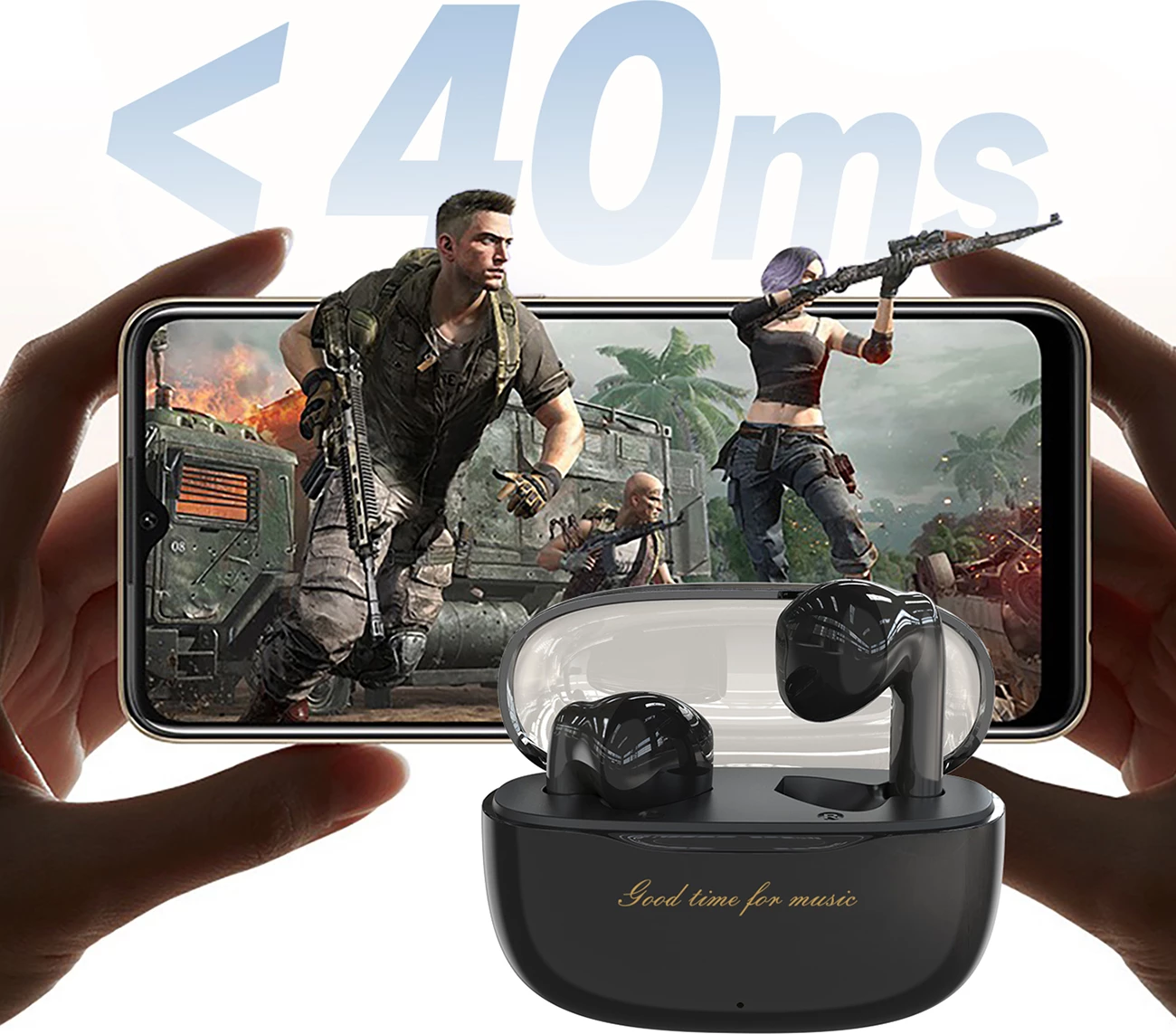 Kufje TWS Dudao U8, Bluetooth 5.3, 13mm, USB-C, të zeza