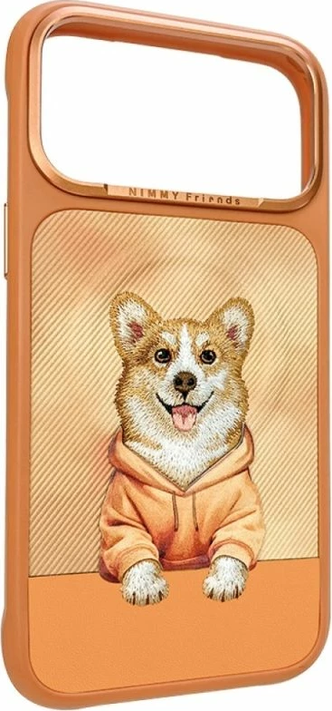 Kapak MagSafe Nimmy Gentle Pets Series Dog për iPhone 17 Pro, portokalli
