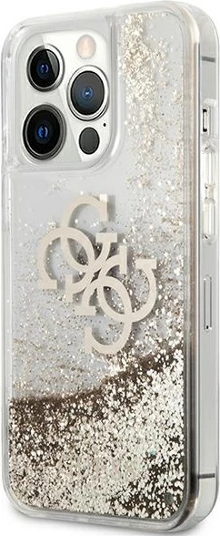Mbështjellës Guess 4G Big Liquid Glitter për iPhone 13 Pro Max 6.7", ari