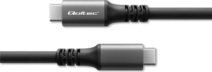 Kabllo USB4 Qoltec 50669, 1m, 240W, Thunderbolt 3/4, 40Gb/s, e zezë
