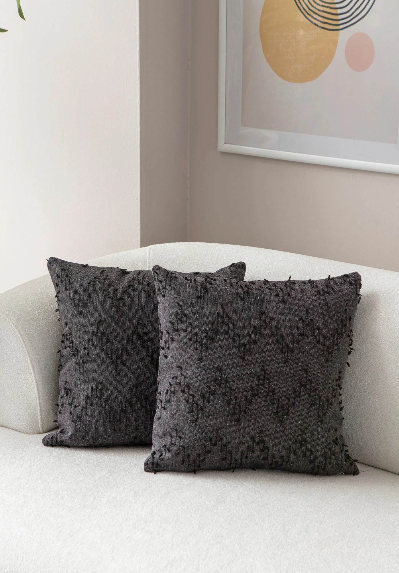 Set mbulesash për jastëkë (2 copë), Evila Originals, Tuffet, e zezë v4