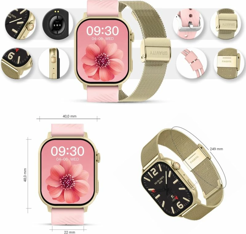 Smartwatch Gravity për femra, rozë