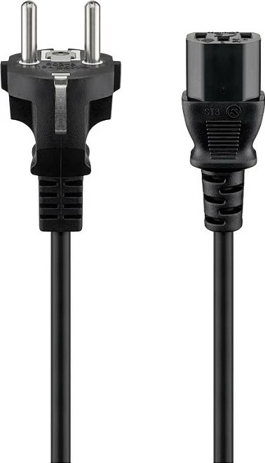 Kabllo rryme Goobay IEC C13, 2 m, 250 V/10 A, e zezë