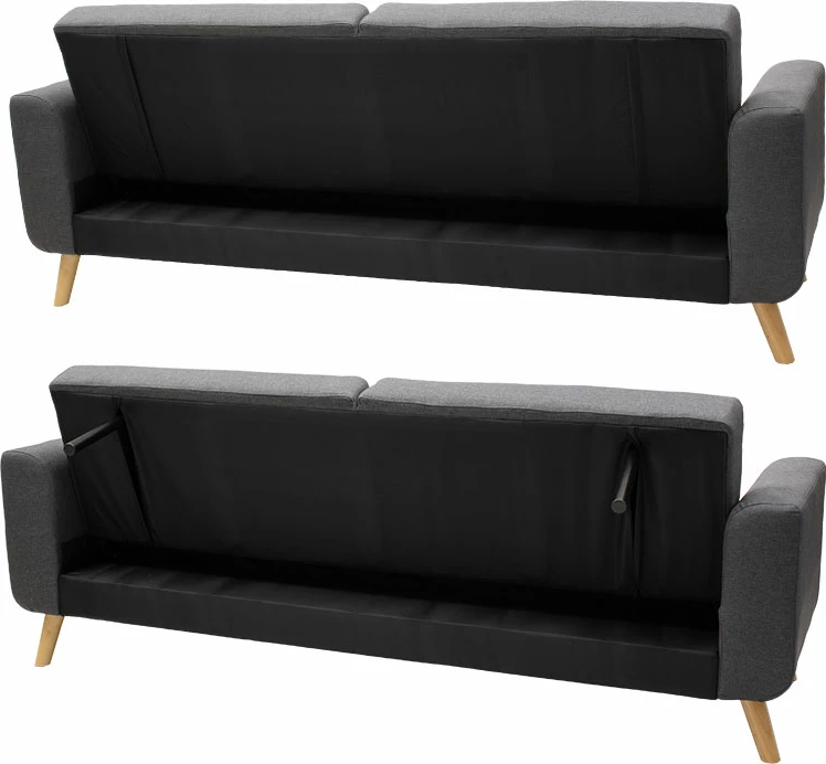 Divan-tresh shtrat Carmelo ngjyrë gri e errët 214x80x86cm