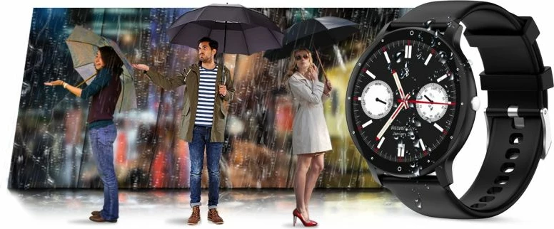 Smartwatch Gravity për të gjithë, zi/bardhë