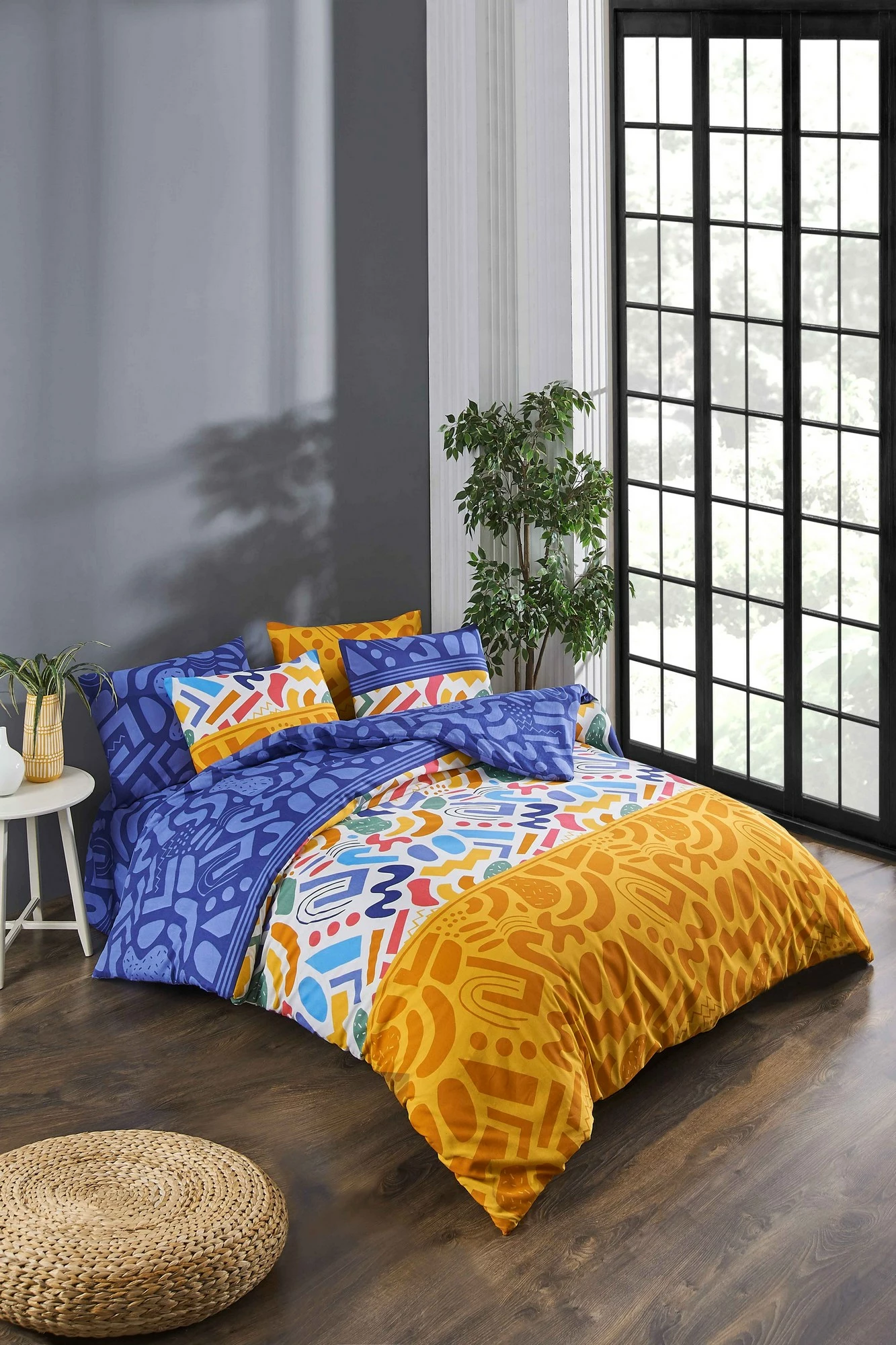 Set mbulesë për jorgan king size, L'Essentiel Linge de Maison, Doodle, shumëngjyrësh