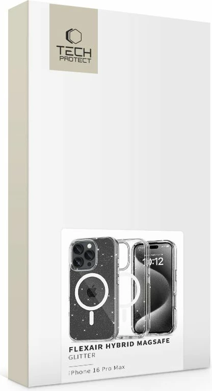 Mbështjellës Tech-Protect FlexAir Hybrid MagSafe për iPhone 16 Pro Max, Transparent