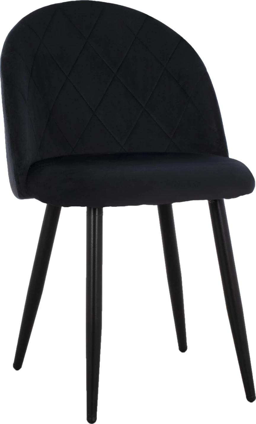 Karrige ODED me këmbë metalike të zeza & kadife të zezë FH8731.14 45x52x77 cm, set prej 4 copë