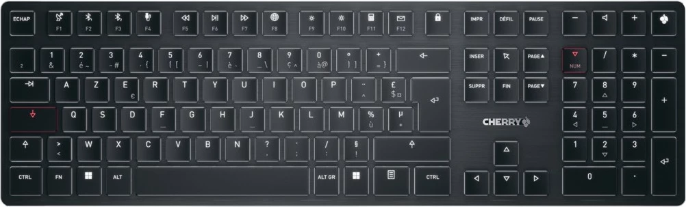 Tastierë Cherry MX ULTRA LOW PROFILE, mekanike, AZERTY, LED, e zezë