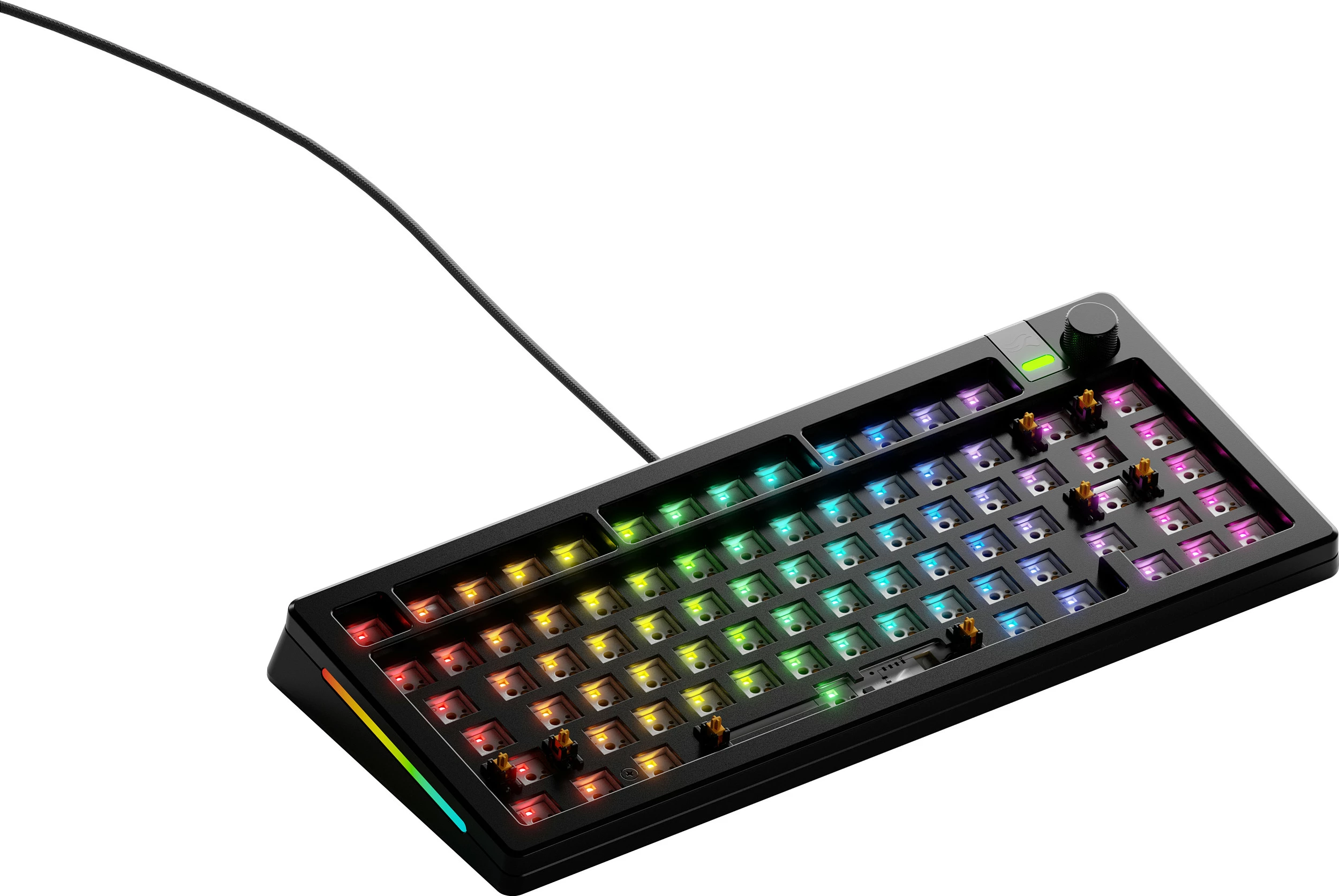 Tastierë gaming Glorious GMMK 3 Pro 75%, barebone, ANSI, RGB, e zezë