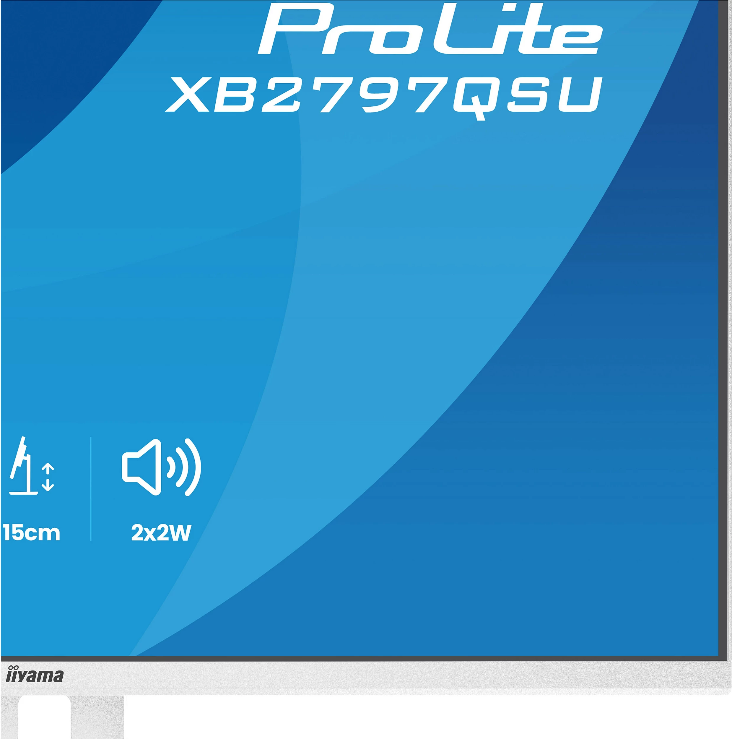 Monitor iiyama ProLite XB2797QSU-W1, 27", IPS, QHD 2560x1440, Slim Bezel, i bardhë