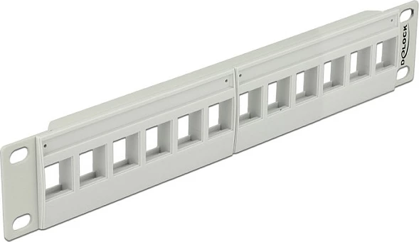 Patch panel DeLOCK 43309, 12x Keystone, 10", gri