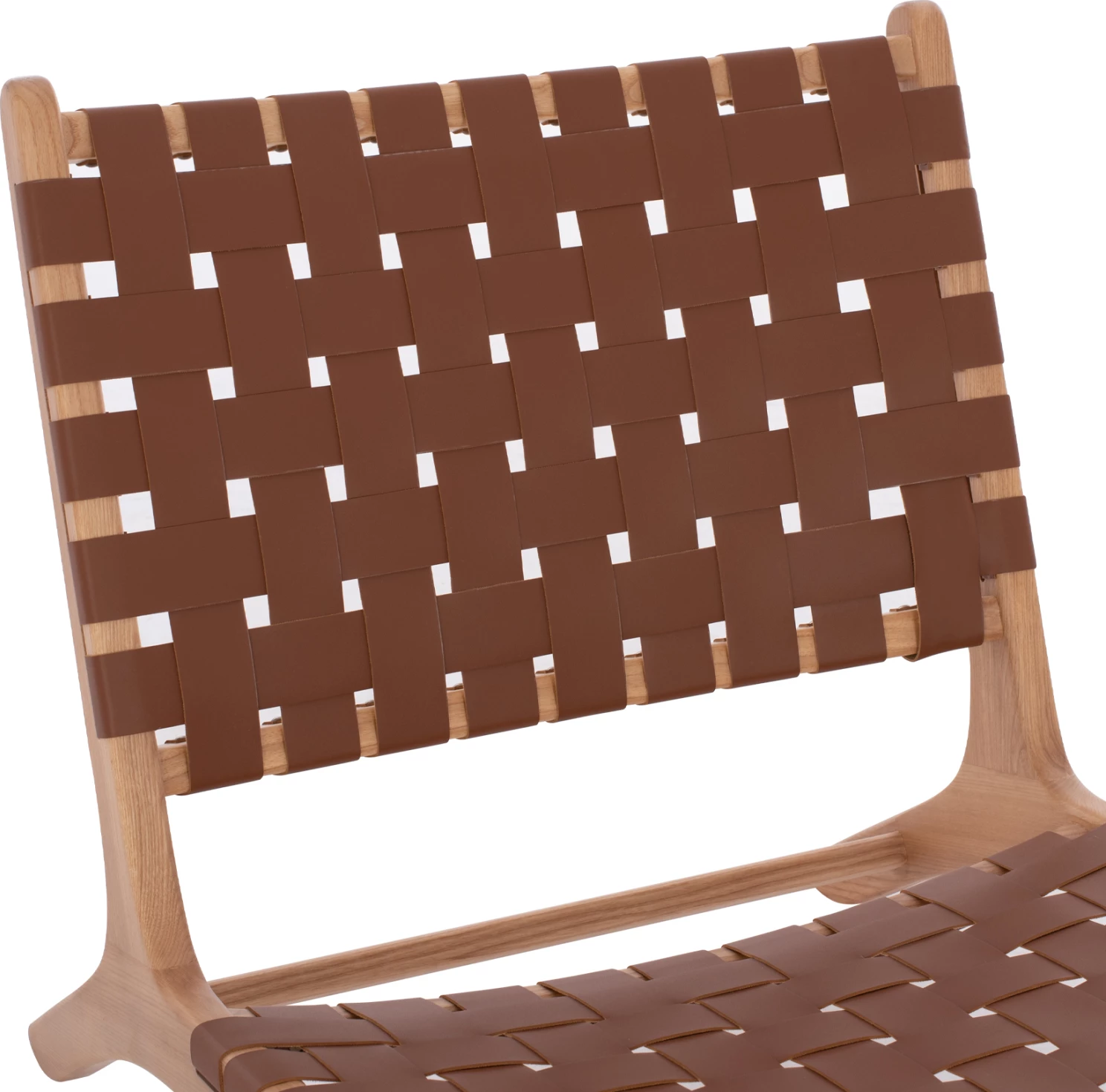 Karrige lounge prej druri, lëkurë PU e thurur, kafe, FH9326.01, 68x79x69cm