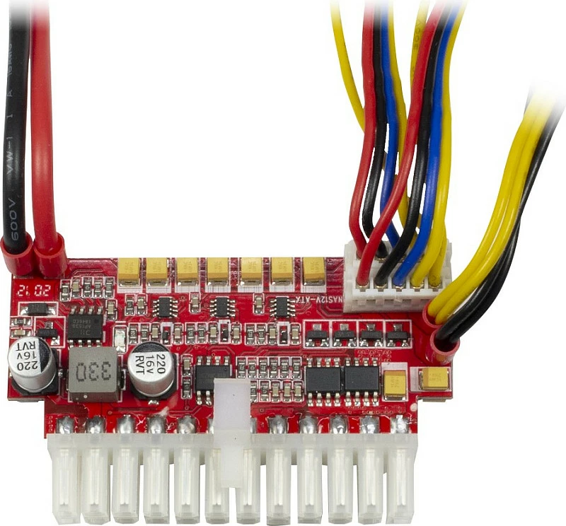Furnizues rryme Mini-ITX DC/DC Inter-Tech 88882190, 200W, ATX 20+4 pin, për NAS/Server, i zi