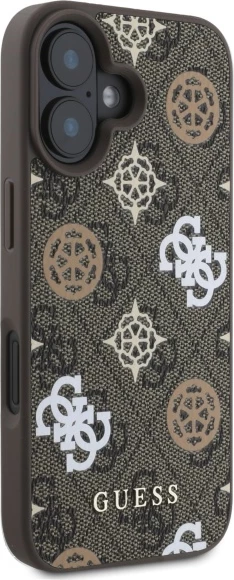 Mbështjellës Guess 4G Printed Stripes MagSafe për iPhone 16, Kafe