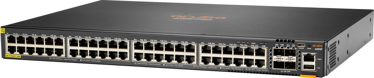Switch HPE Aruba CX 6200F, 48x Gigabit PoE, 4x SFP+ 10G, 370W