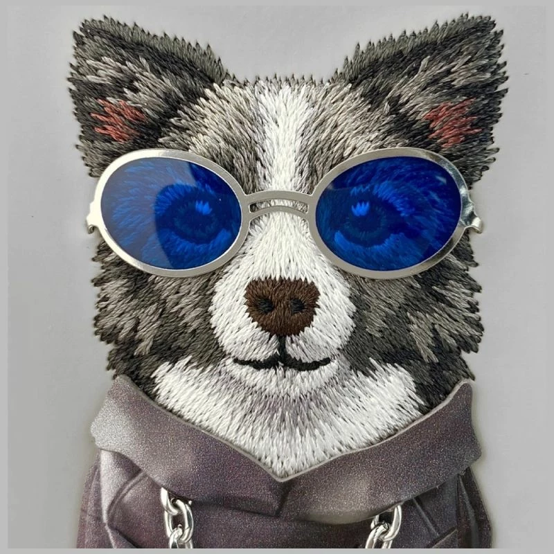 Kapak telefoni Nimmy Glasses Cool Dog për iPhone 17, gri