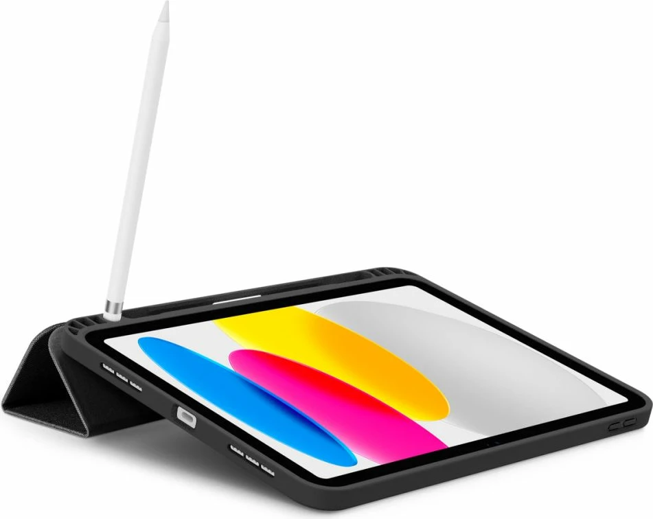 Mbështjellës tablet, Spigen Urban Fit, për Apple iPad 10.9" (2022 gjenerata 10) auto sleep/wake dhe me stand, i zi