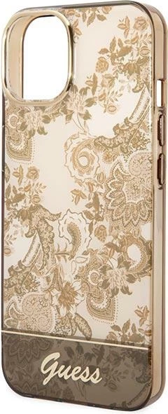 Mbështjellës Guess GUHCP14MHGPLHC për iPhone 14 Plus 6.7", Porcelain Collection, bezhë