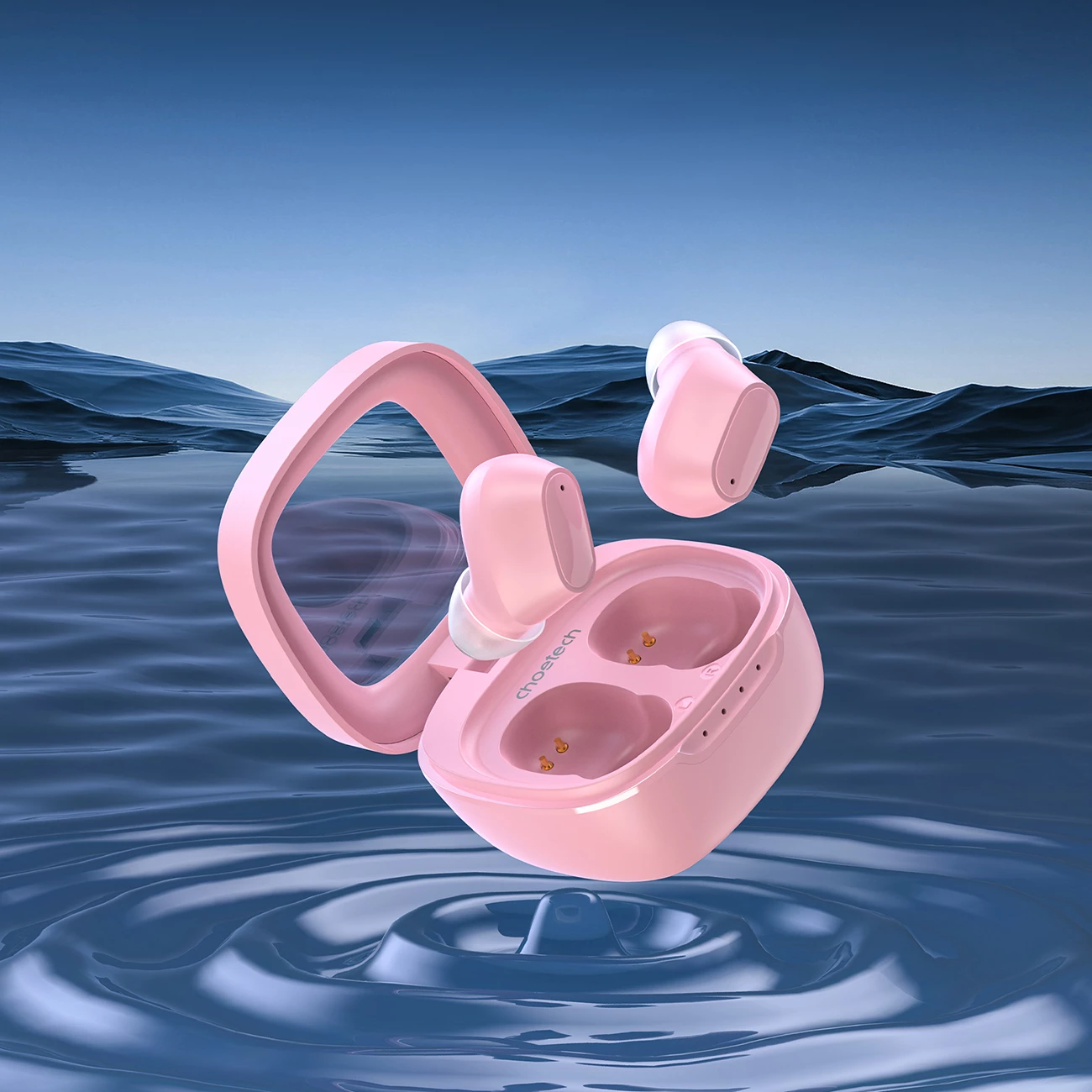 Kufje TWS Choetech MEMS BH-T23-PK, Bluetooth 5.3, USB-C, Rozë