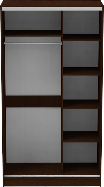 Dollap me dy dyer rrëshqitëse, pasqyrë, ngjyrë wenge, 120x60x220cm