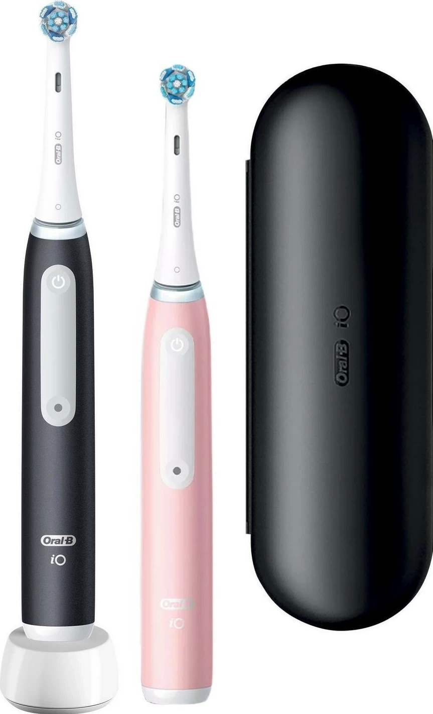 Furçë dhëmbësh elektrike Oral-B iO 3 Duo, Bluetooth 5.0, 3 mënyra pastrimi, me kuti udhëtimi, e zezë/rozë