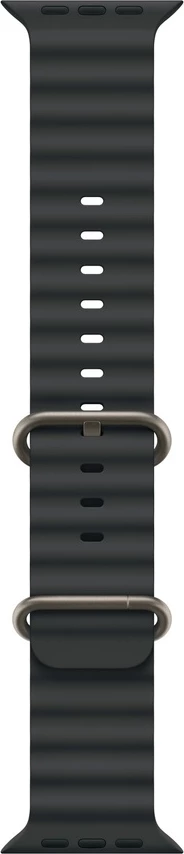 Apple Watch 49mm Band Black Ocean Band - Natural Titanium Finish