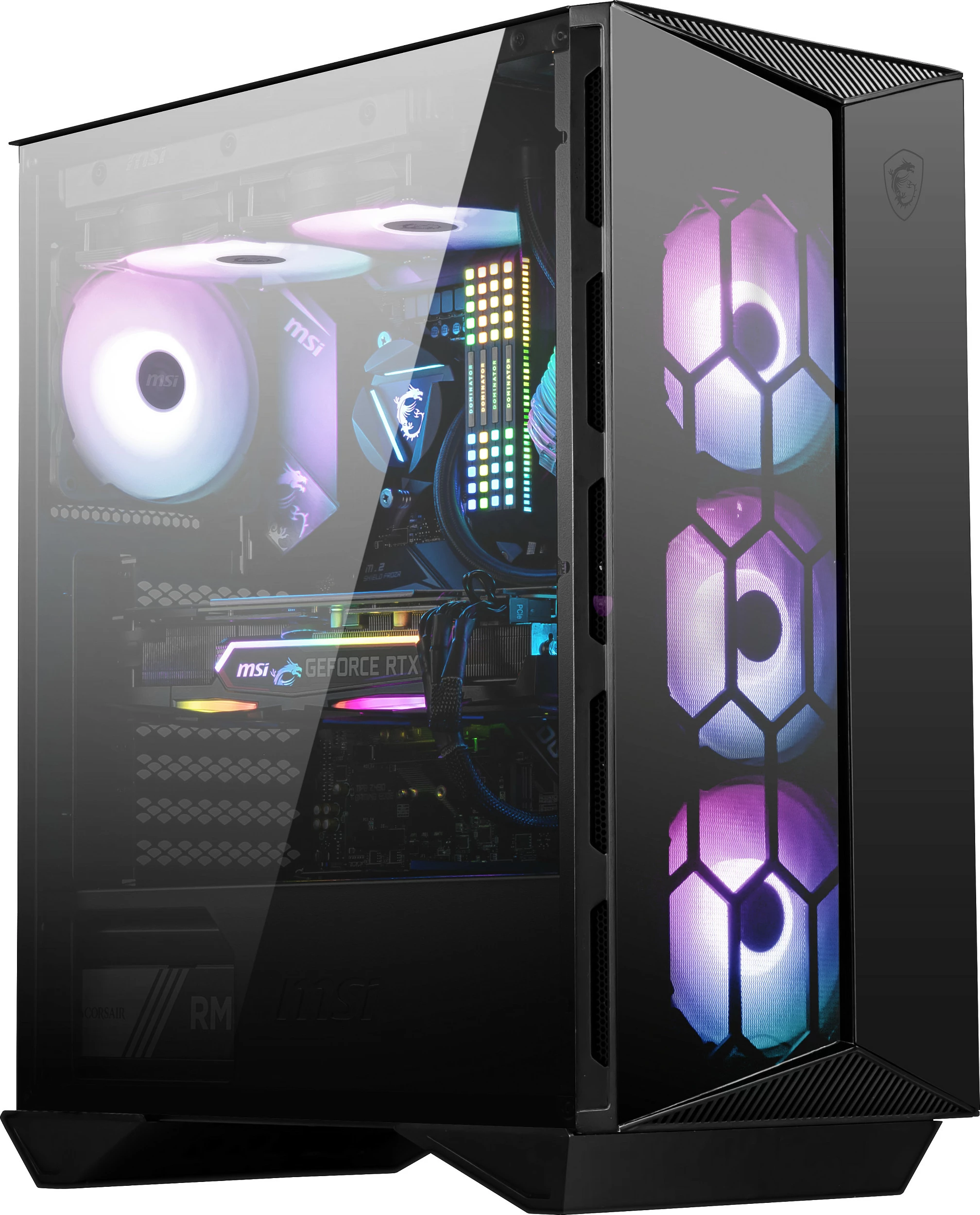 Kasë MSI MPG GUNGNIR 110R, midi tower, xham i temperuar, RGB, e zezë
