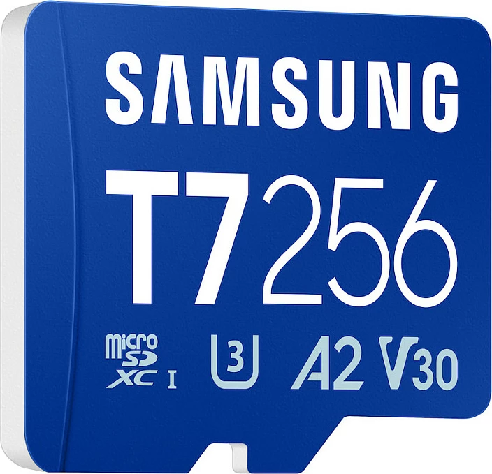 Kartelë memorje microSD Samsung T7 256GB, UHS-I U3, A2, V30, 170MB/s, e kaltër
