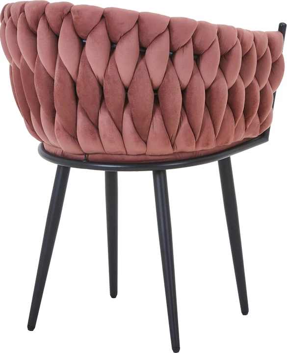 Karrige Vivian, kadife 'rotten apple', këmbë metalike të zeza, 61x55x80cm, set prej 2 copë