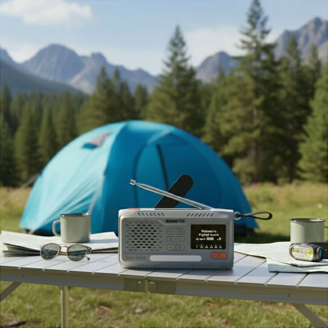 Radio portative Marmitek RESQ 100, DAB/DAB+ FM, Bluetooth 5.3, bateri 4500 mAh, gri e çelët