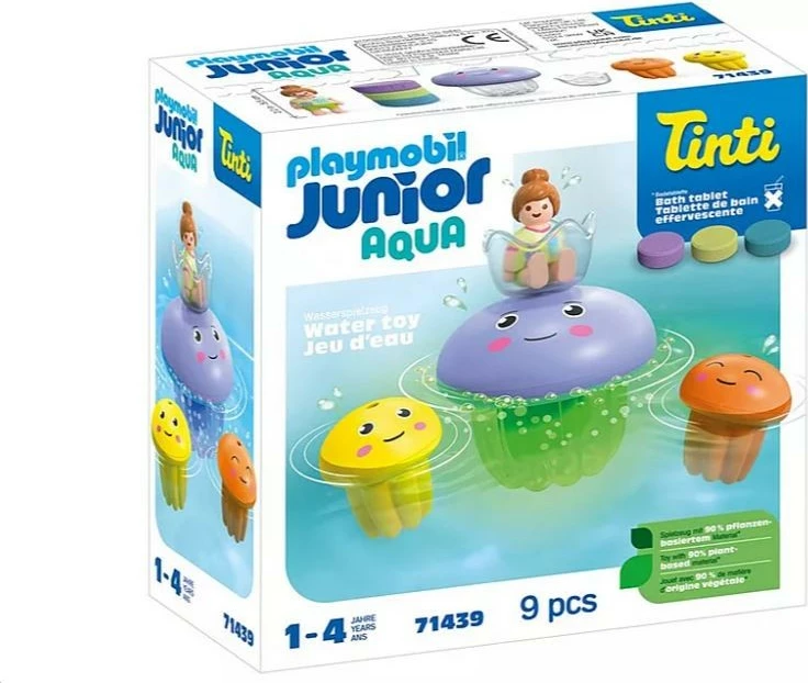 Set lodrash uji Playmobil Junior Aqua 71439, familja e meduzave shumëngjyrëshe, 9 pjesë