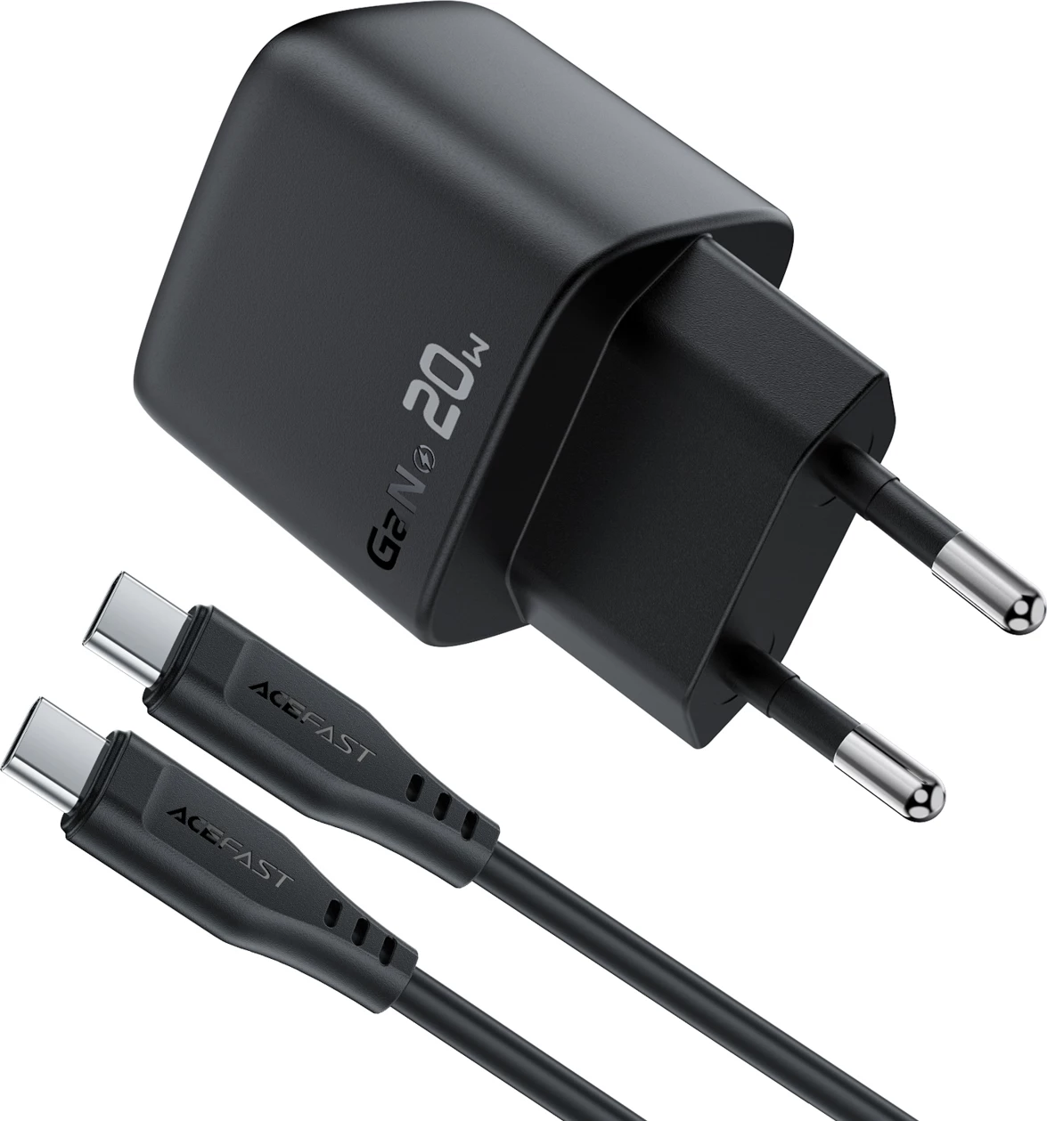 Karikues muri Acefast A113 GaN PD 20W USB-C me display, me kabllo USB-C, i zi